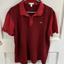 Lacoste Color Block Red/burgandy Polo XXL Slim Fit
