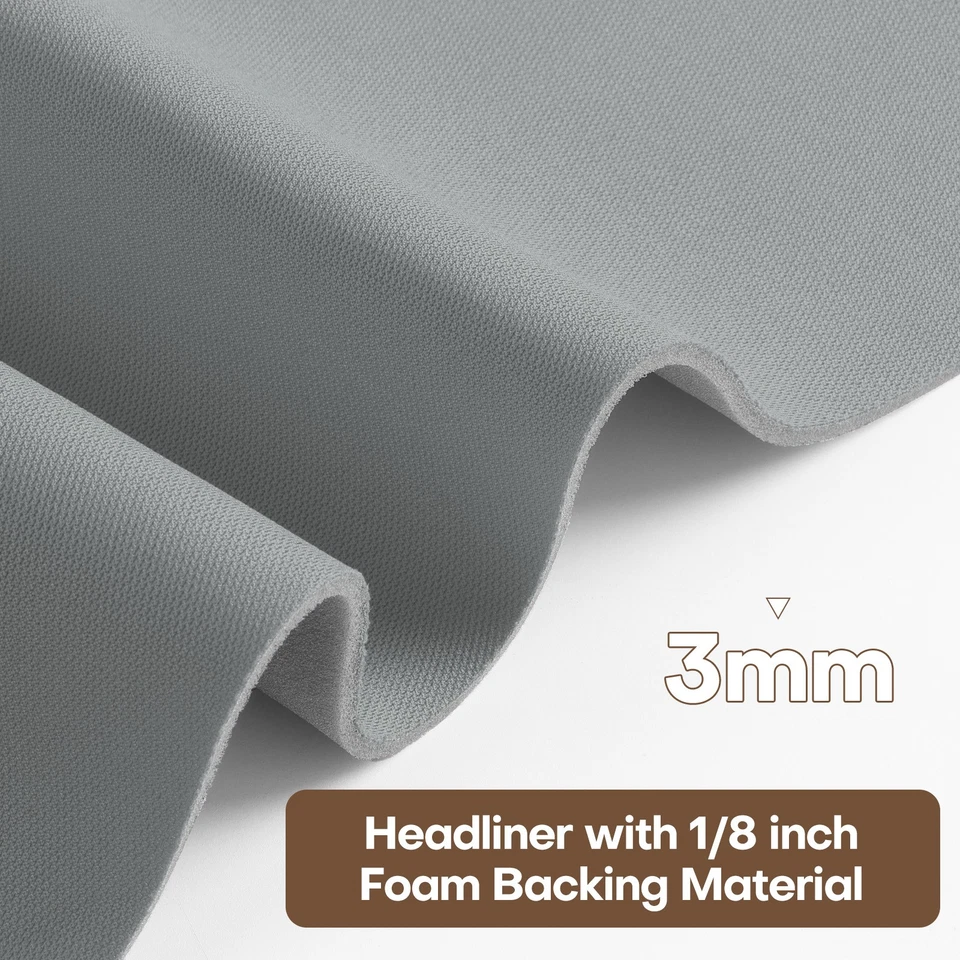 60"W Auto Headliner Fabric 1/8" Foam Backed Car Roof Lining Replacement Material - Image 2 of 4