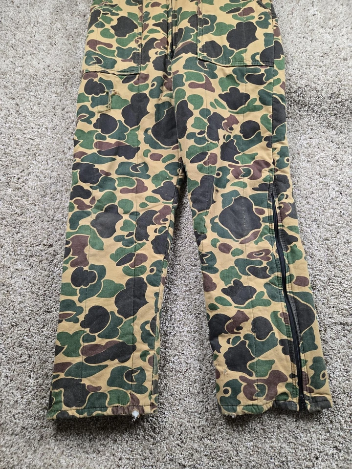 Vintage SafTBak Hunting Coveralls S/M Mens Duck Camo Insulated Zip USA 90s - Image 2 of 4