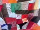 Antique 1960 Colorful Crazy Patchwork Handmade Velvet Wool Flannel plaid Quilt — photo 5