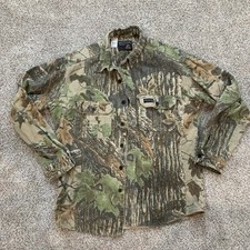 Vintage Rattlers Brand Realtree Camo Shirt Sz Medium Chamois Hunting USA Made