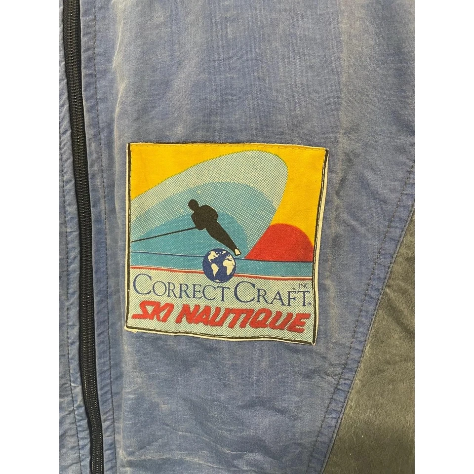 Correct Craft Ski Nautique Hombre Grande Azul Gris Cortavientos Cremallera Completa De Colección Foto 3 de 4