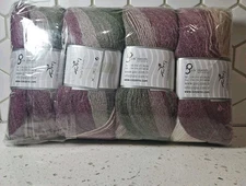 LOT OF 4 Ice MAGIC YARN LILAC GREY Striping & Colorful DK