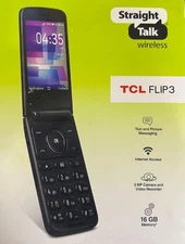 Straight Talk TCL Flip 3 16GB 4G LTE Prepaid Flip Phone – Gray – Brand New