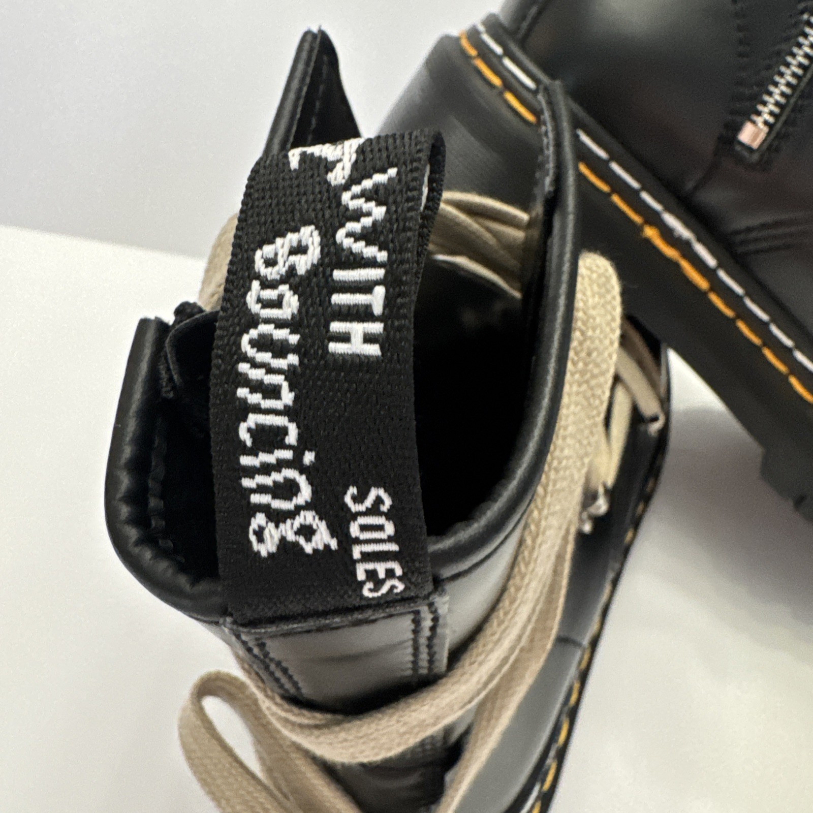 Dr Martens Jadon Hi Strap Wrap Platform Boots Black Leather EU40 US8.5 Side Zip image 5