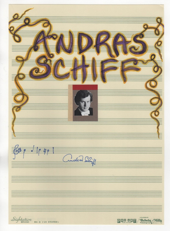 Andras Schiff Signed 8.5x 12 inch screen print with AMQS (Classical Pianist)