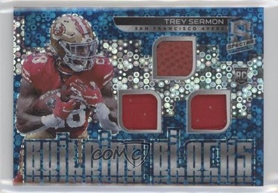 2021 Spectra Building Blocks Neon Blue Prizm 4/60 Trey Sermon Rookie RC 4k8