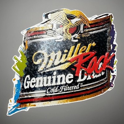 Miller Genuine Draft Rock Beer Sign Jimmy Page Plant Bar Advertising MGD 1995