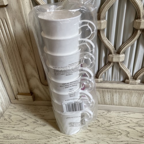 Vintage Comet Kunststoff klassische Kaffeetassen (8 Unzen) Set 8 Neu aus altem Lagerbestand Hergestellt in den USA weiß Glamping - Bild 5 von 6