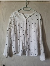 Bluse weiß /Gr.40 /Muster : Federn