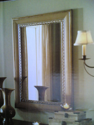 NIB: Elegant Framed with Chain Accent Bathroom Vanity or Hallway MIRROR 26x36