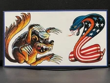 VRHTF NHRA "SUPER COOL RARE  "ARMY SNAKE" VS "NAVY MONGOOSE" 3" X 5" STICKER