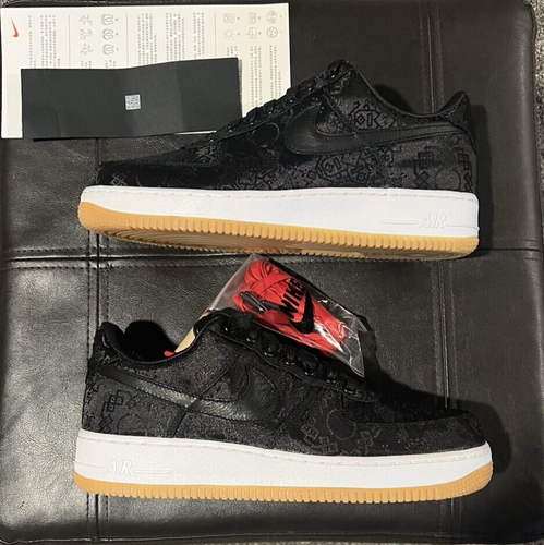 Nike Air Force 1 Low x Fragment x CLOT Black Silk CZ3986-001 Size 8.5 - Picture 2 of 10