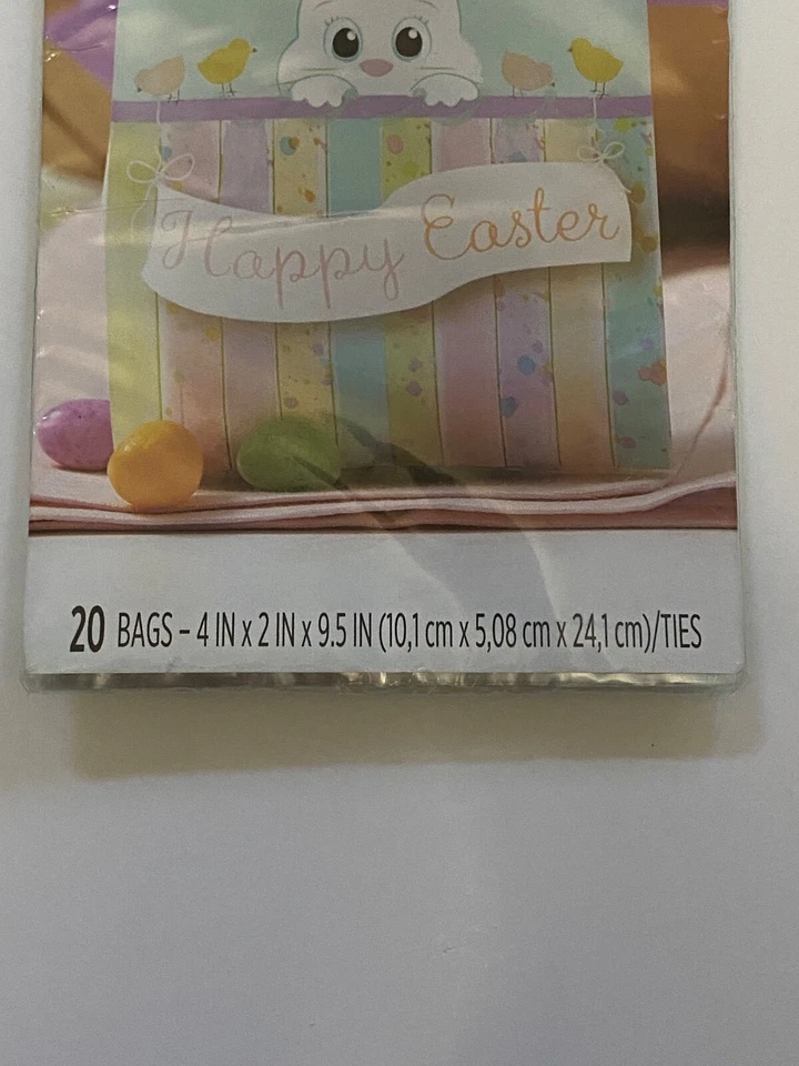 Happy Easter 100 Wilton 4" x 9.5" x 2" Celofán Conejito Fiesta Golosinas Favor Bolsas Foto 4 de 4