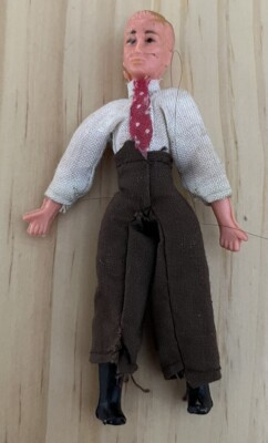 Vintage Sears Caco Bendable Family Dad Doll Brown Pants With Tie Play