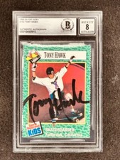 Tony Hawk signed 1990 Sports Illustrated for Kids SI Rookie Card RC BAS graded 8