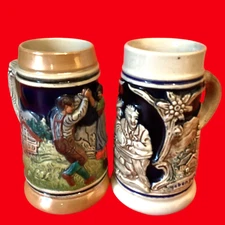 GERMAN BEER STEINS MUGS THEWALT AND OTHER 4 1/2" LOT OF 2