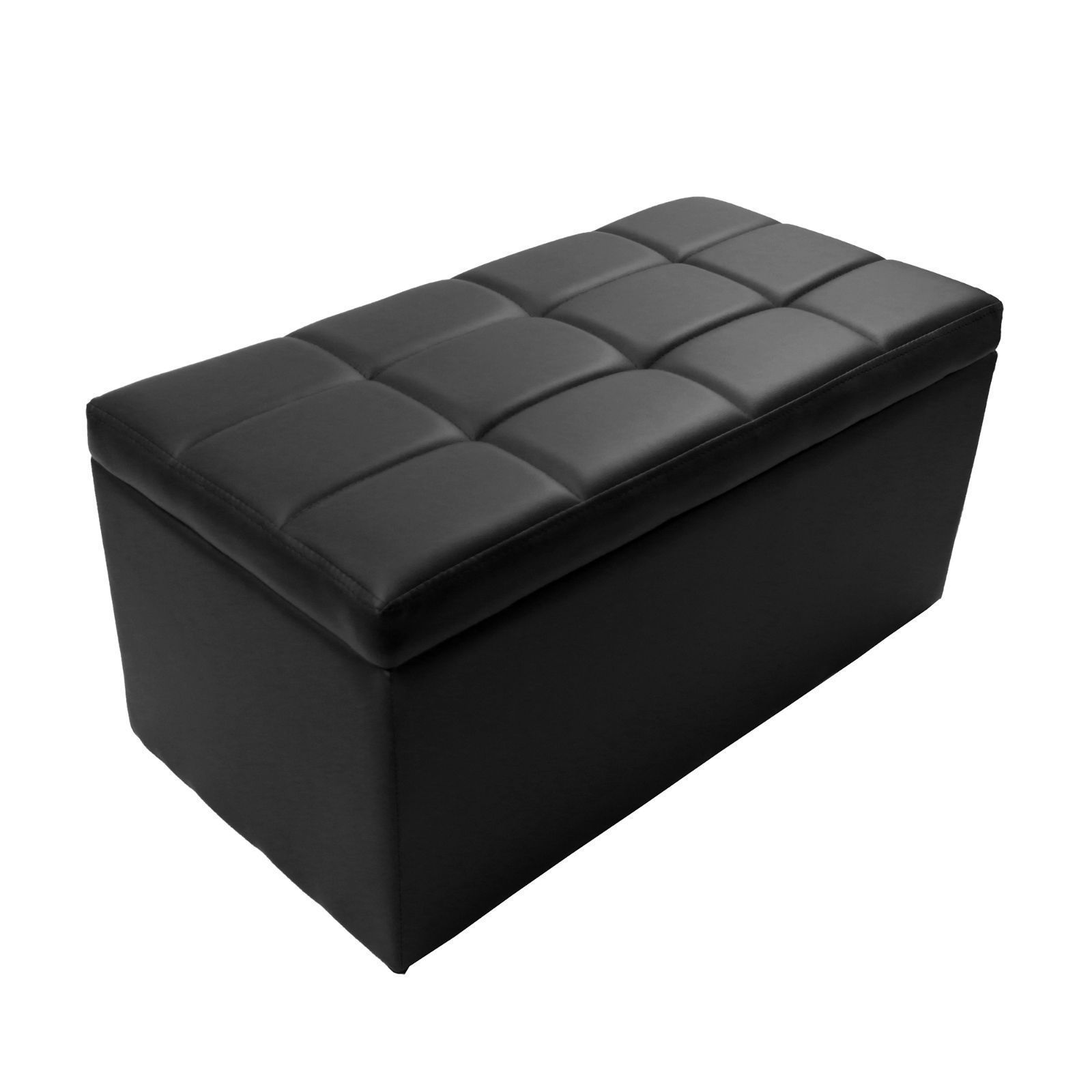Unfold Leather Storage Ottoman Bench Footstool Seat