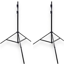 Two 8' 3-Section Photography Light / Backdrop Stands with 10mm / 3/8  Stud Black