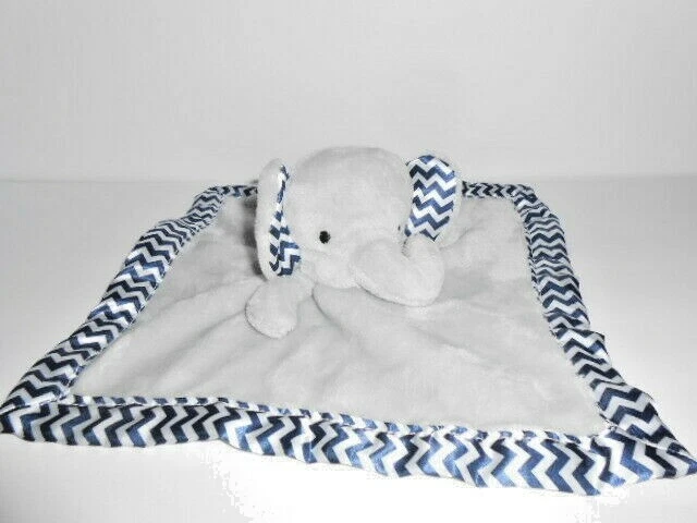 ALDI Lovey Security Blanket Elephant Grey Blue White Stripe Plush Baby Toy  | eBay