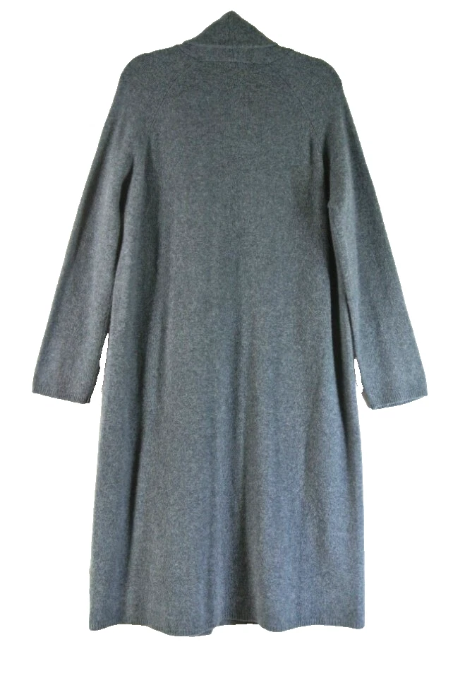 全新 Nordstrom 羊毛和羊绒双排扣长款开衫 灰色 尺寸 L #S7932 — 第 3/4 张图片