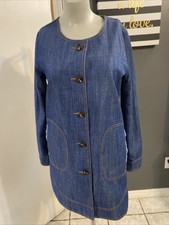 Nwt Yumi Outerwear Denim Dress Jacket Long Sleeve Blue Womens 0/2