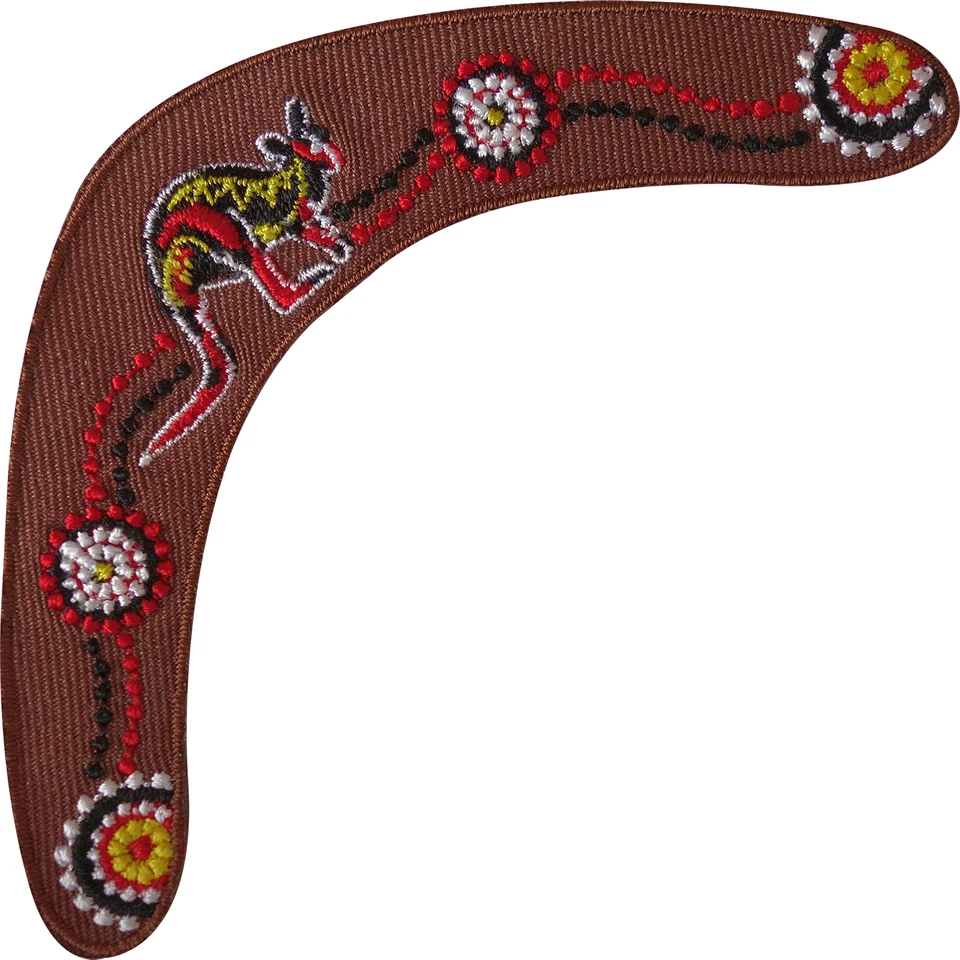 Boomerang Patch Iron On Sew On Jeans Jacket Bag Hat Australia Embroidered Badge