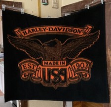 Harley-Davidson  Made In USA  Fleece Blanket Eagle 53  x47  