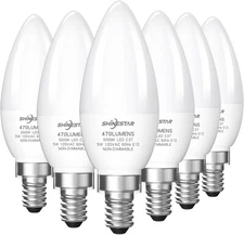 SHINESTAR LED Candelabra Bulbs E12 Ceiling Fan Light Bulbs 6 Daylight White US