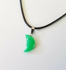 Crescent Moon Necklace Quartz Reiki Crystal Healing Chakra Point Cut Pendant
