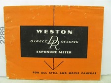 Weston DR D/R Direct Reading Exposure Meter Original Instruction Manual