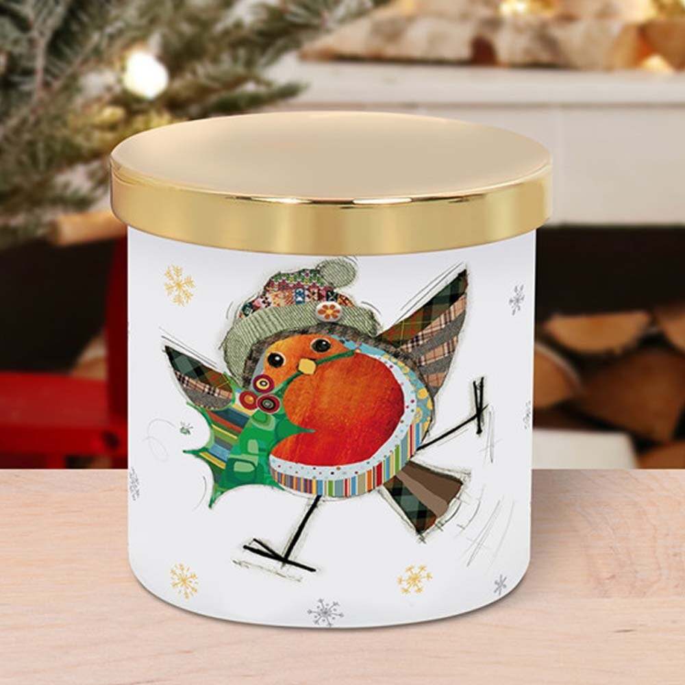 Lesser & Pavey Bug Art Christmas Robin Candle LP54154