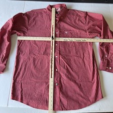Ariat Pro Series Men's Large Red Check Western Long Sleeve Button Down Shirt