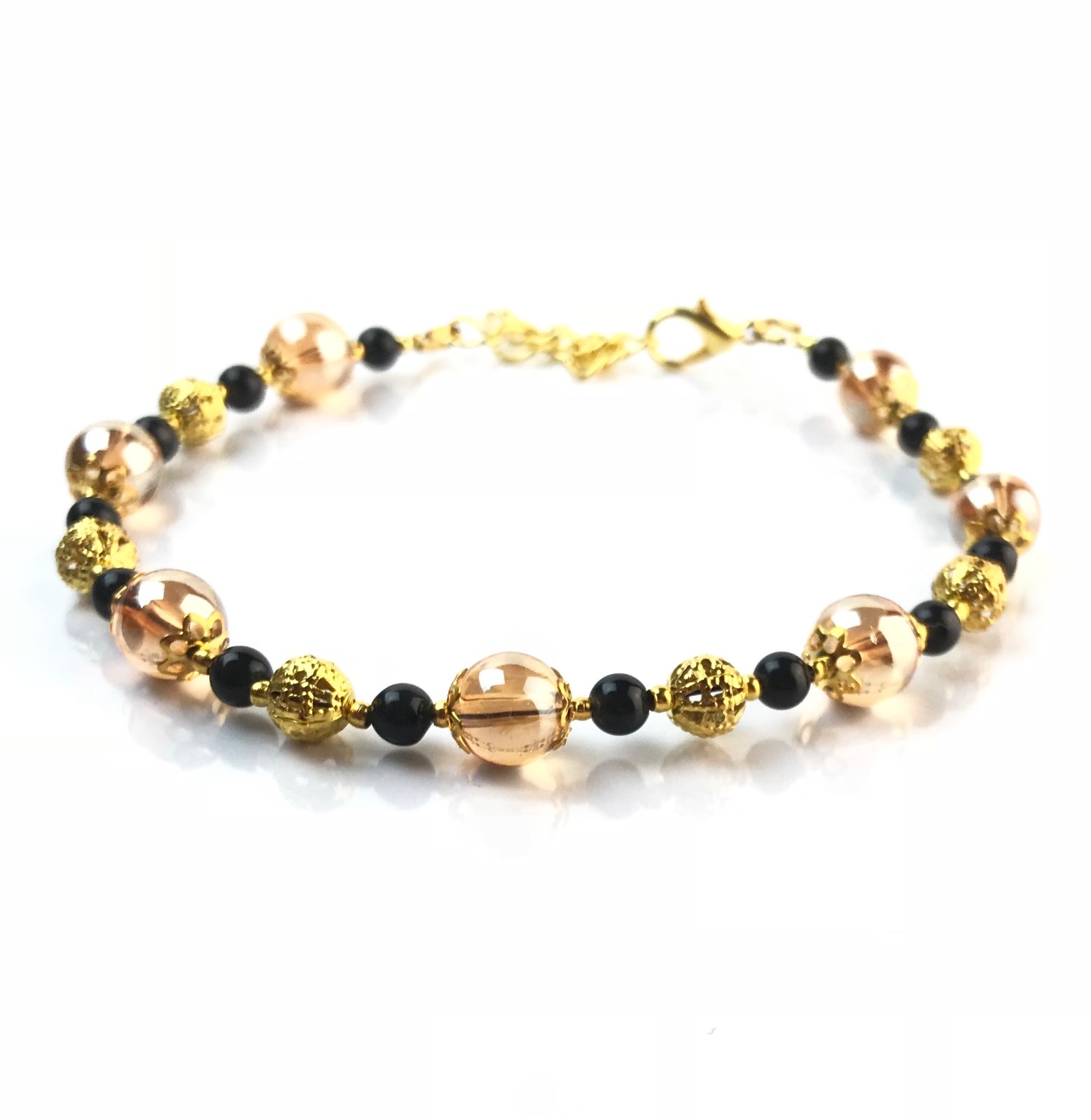 Bracelet Obsidienne Perles et Quartz pour retrouver l'ancrage au quotidien