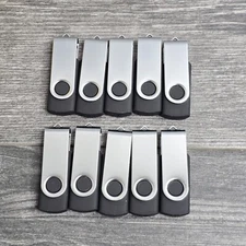 Kanayu Black Silver 64 GB 2.0 USB Thumb Flash Drives Pack Of 10