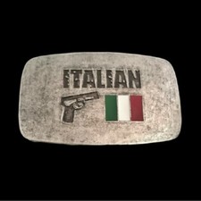 ITALIAN ITALIA ITALY FLAG GUN BELT BUCKLE BOUCLE DE CEINTURES