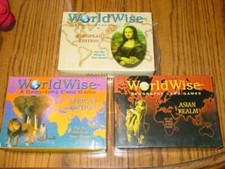  3 WORLD WISE : Geography Card Games - Asia, African, European Edition SEALED 