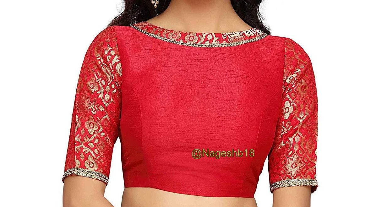 Readymade Saree Blouse,Designer Sari Blouse,Indian Blouse, Red Party Top |