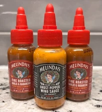 3 Melinda's Hot Sauce Bundle, 2 Varieties, 2oz, BB 12/25, 1/26, Lot of 3