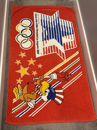 1984 Sam The Eagle Mascot Los Angeles Olympics Franco Luxury Beach Towel 33Wx60L