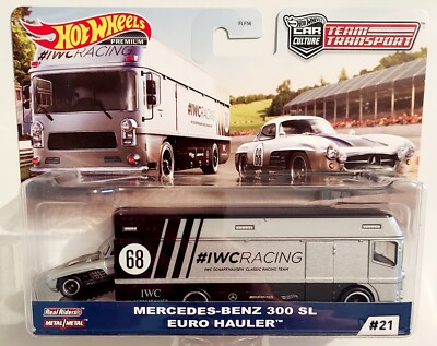 HOT WHEELS PREMIUM CAR CULTURE TEAM TRANSPORT MERCEDES-BENZ 300 SL EURO HAULER 