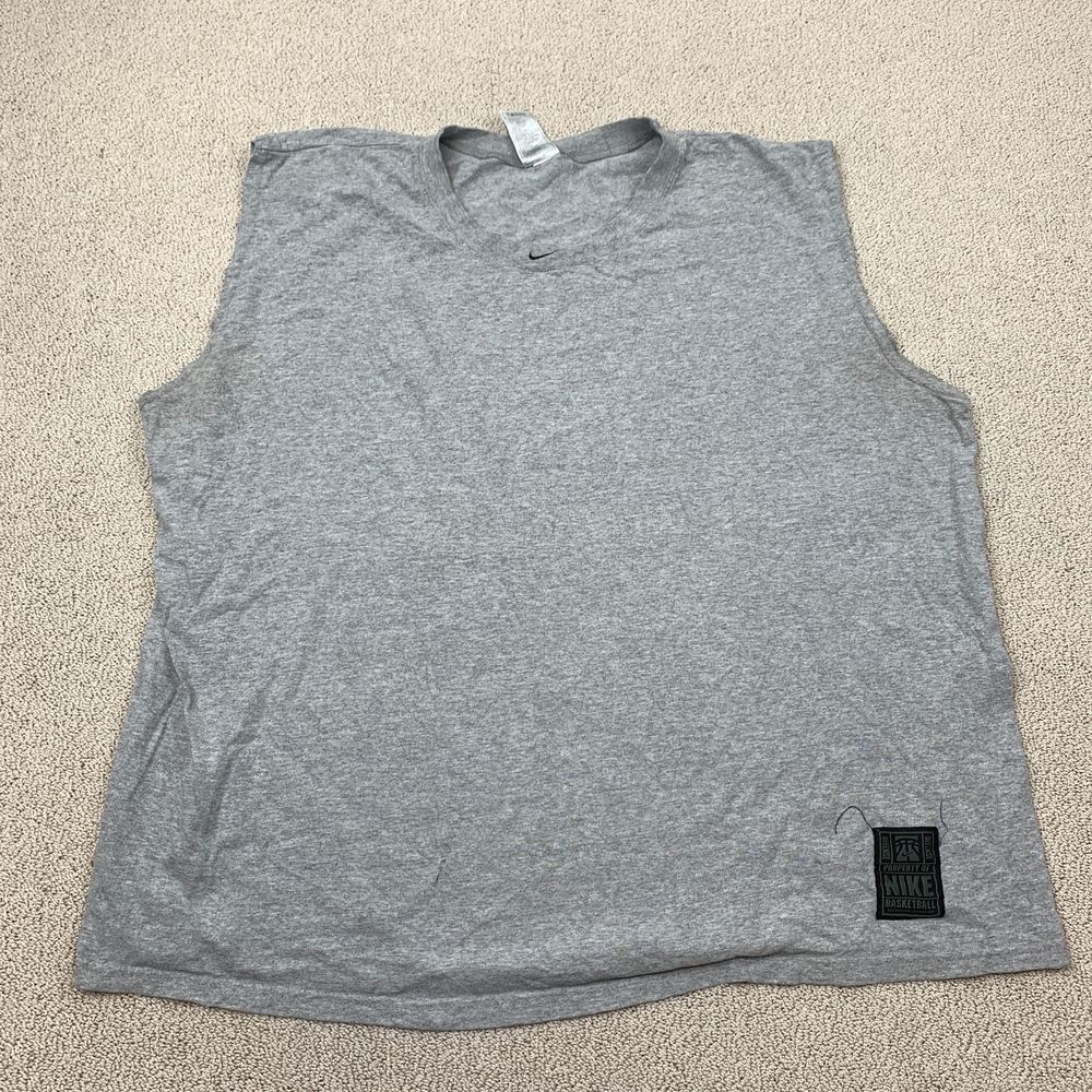 Vintage Nike Sleeveless T Shirt Men XL Gray Athletic Gym Basketball 90s