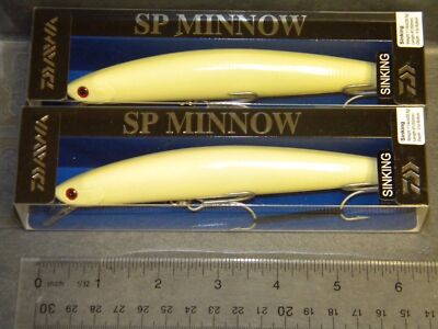 Daiwa Salt Pro SP Minnow Striper SINKING Lure DSPM15S35 Bone White Lot 2