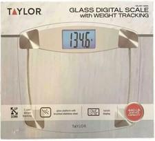 Taylor Glass Digital Scale with Weight Tracking 440 Lb Capacity 2 Opened Box