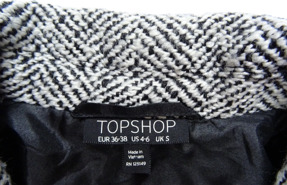 Topshop black and white coat sale