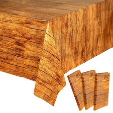 3 Pcs Wood Grain Tablecloths for Rectangle Table Farmhouse Table Cover