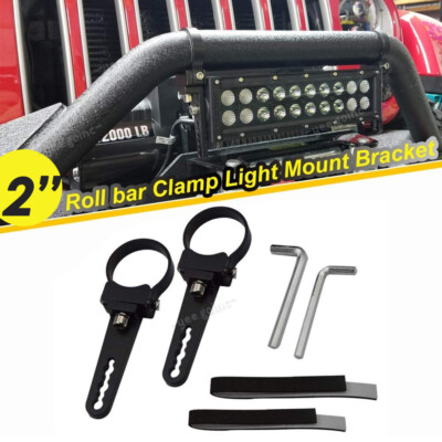 Tube Cage Clamp Mount Bracket 1.5/1.75/2'' For Polaris RZR ATV LED Light Bar