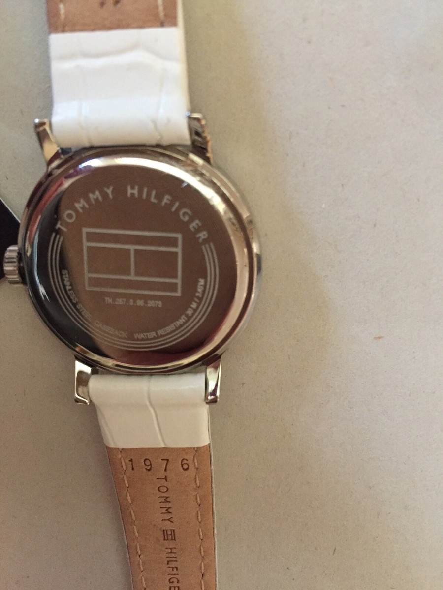 Tommy Hilfiger Ladies White Leather Band Quartz Watch | eBay display picture 1