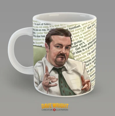 DAVE WRIGHT CARICATURE &AMP; ILLUSTRATION David Brent - The Office (UK) portrait mug