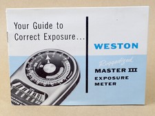 Vtg Original Weston Master III Model 737 Light Meter Instruction Manual MINT-